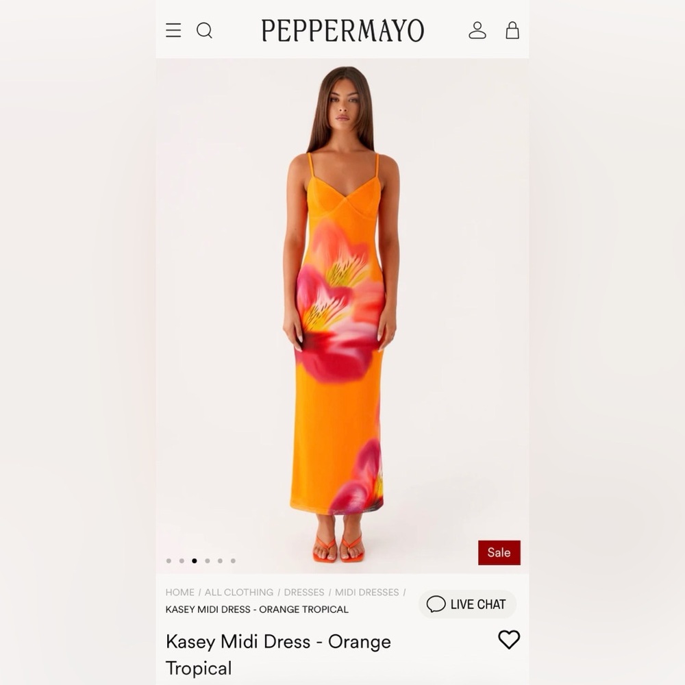 Peppermayo Orange and Pink Maxi Dress